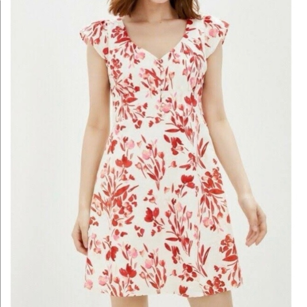 Banana Republic Linen Floral Button-Front Dress